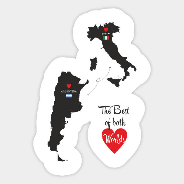 The Best of both Worlds - Italy - Argentina Sticker by YooY Studio